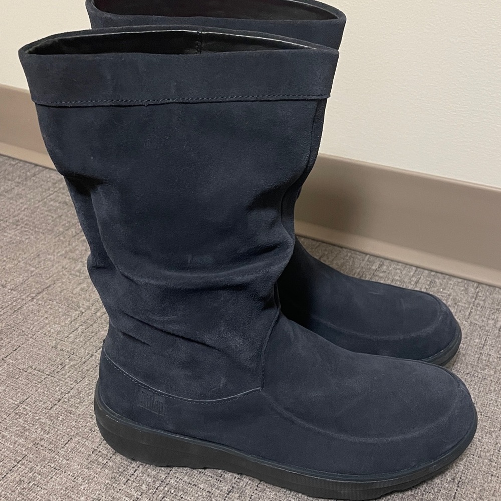 FITFLOP NAVY BLUE SUEDE SLOUCHY BOOT size 9 - Picture 3 of 7